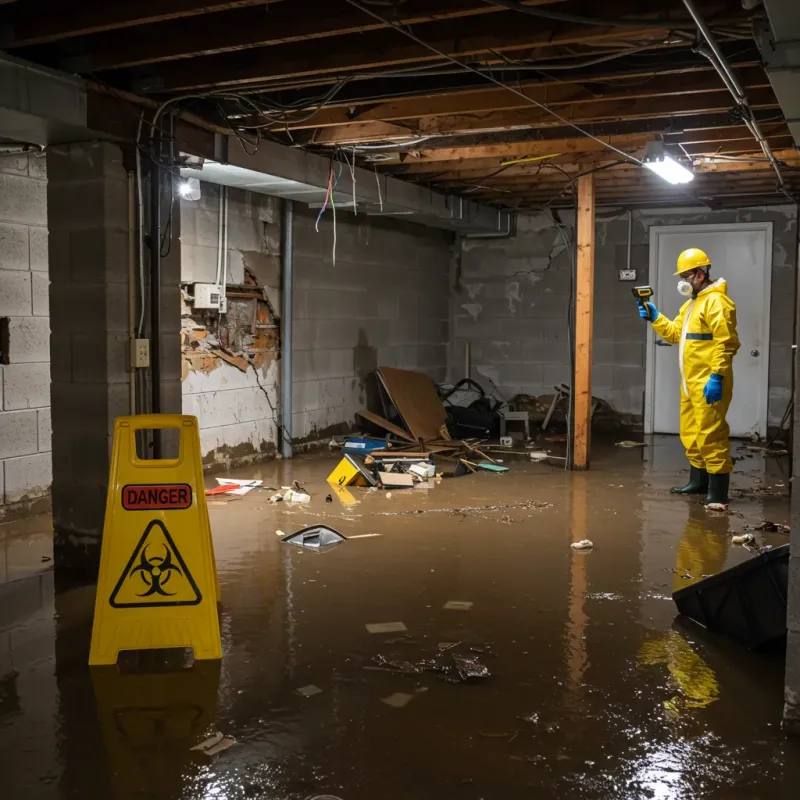 Flooded Basement Electrical Hazard in Alma, AR Property